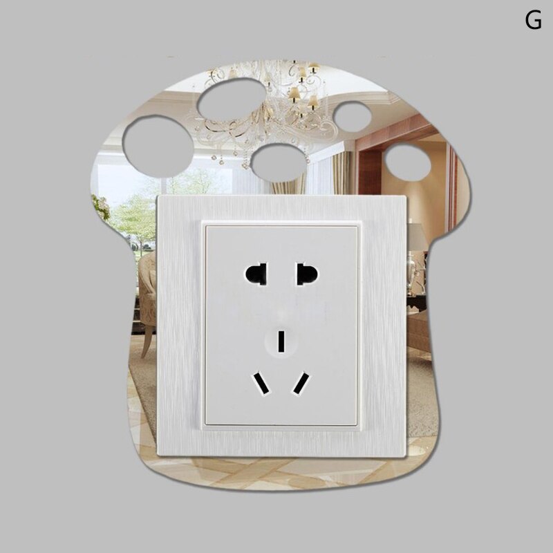Pegatinas de pared de fotos con interruptor, 1 Uds., bricolaje, decoración creativa para el hogar, pegatinas de pared de espejo 3D Acrílico: G