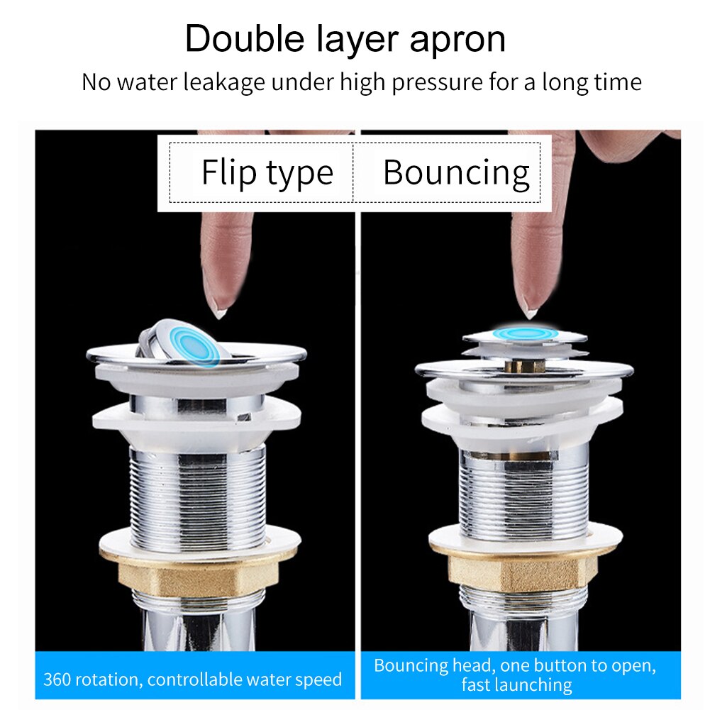Sink Drain Stopper Flap Stainless Steel Durable Odor Resistant Vessel Accessories Bathroom Basin Universal Plug Kitchen Strainer