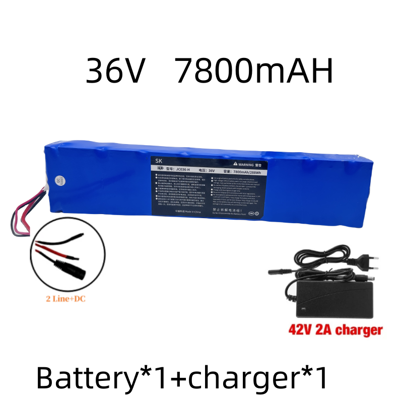 10 s3p 36v 7800mah 36v Lithium-Akku Lithium-Akku geeignet für Xiaomi M365 Elektro roller Akku 42V Ladegerät: Lila