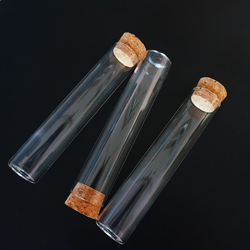 24 stk/parti gennemsigtigt 30*150mm glas reagensglas med korkprop flad bund