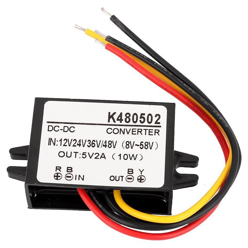 Módulo de suministro de electricidad para coche, regulador de voltaje a cc 5v 2a 10w, cc 12v / 24v / 36v / 48v a cc 5v: Default Title