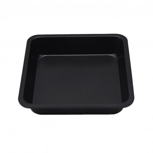 8 inch Carbon Steel Non-stick Square Cake Pan Baking Tray Kitchen Bakeware Tool: Black