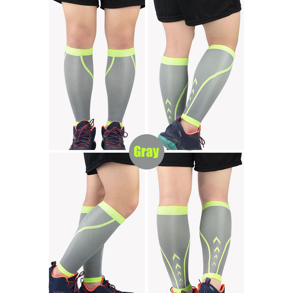 1Pcs Byepain Kalf Compressie Mouw-Been Compressie Sokken Voor Shin Splint, Kalf Pijnbestrijding-Mannen, vrouwen, En Lopers: GRIJS / xlarge