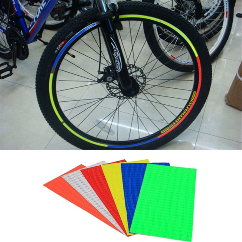 1 pcsBicycle Tire Reflective Sticker Mountain Bike Car Sticker Wheel Body Sticker Reflective Sticker Riding Equipment