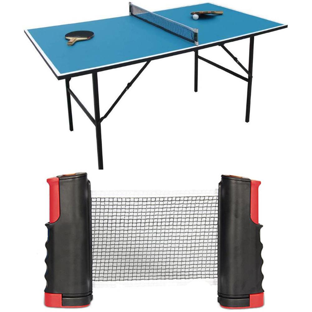Portable Table Tennis Set Ping Pong Set With Retractable Net Indoor Outdoor Play Table Tennis Racket Sports Training Accessories