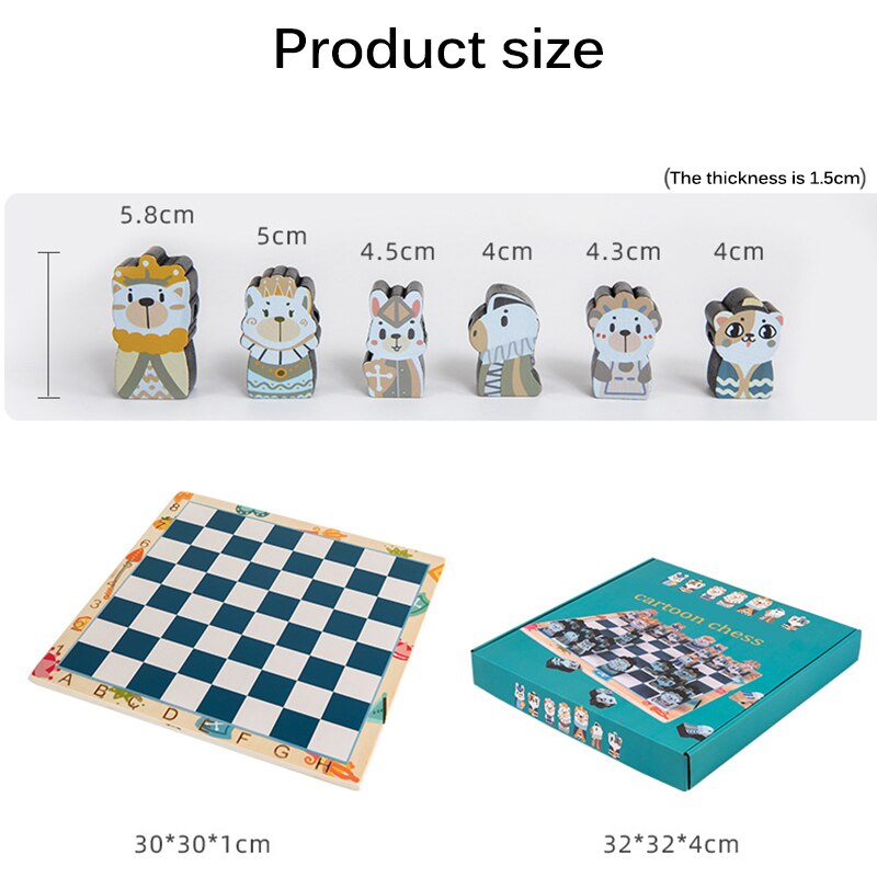Wooden 3D Chessboard Magnetic Animal Chess Pieces ... – Grandado