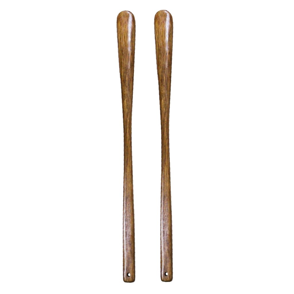 2pcs Long Wooden Shoe Horn Shoehorn W/ Hanging Loop for Shoes Boot All Size Feet