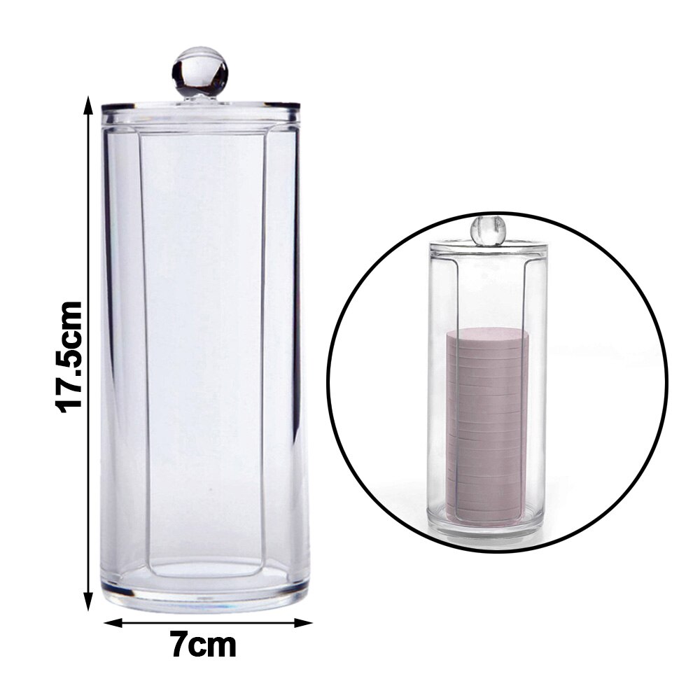 Storage Box Acrylic Multifunctional Round Storage Box Container Cotton Pad Cosmetic Makeup Organizer Jewelry Holder Candy: 1 PC Style D Size M