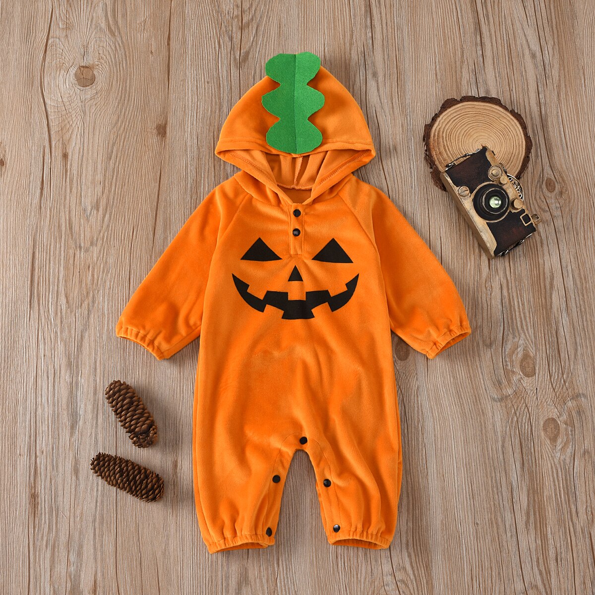 Pasgeboren Kind Baby Jongens Meisjes Halloween Romper Losse Lange Mouwen Cartoon Hooded Jumpsuit Een Stuk Leuke Kleding