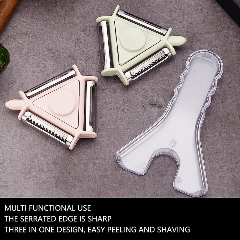 3 in 1 Magic Trio Peeler Set Slicer Stainless Steel Peeler Shredder Julienne Cutter Multi Peel Blade Zesters Grater Kitchen Tool
