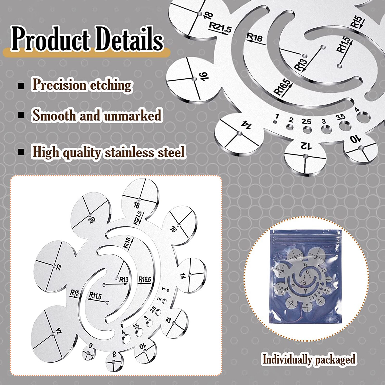 Règle de coupe d'angle C outils de mesure rond... – Grandado