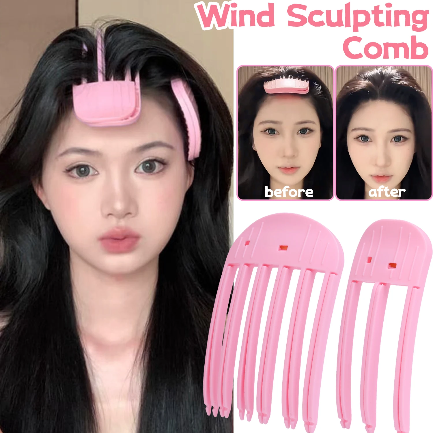 Horquilla esponjosa de 3/6 dientes para mujer, Clips de flequillo rizado, peines para esculpir viento perezoso, Clips de forma fija, herramientas de estilismo de alto arco
