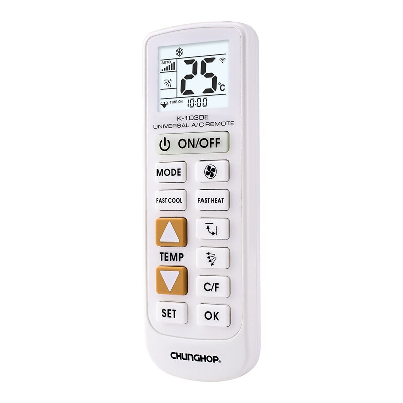 CHUNGHOP K-1030E Universal A/C Remote Control for Air Conditioner backlight Function Big Key Box Pack