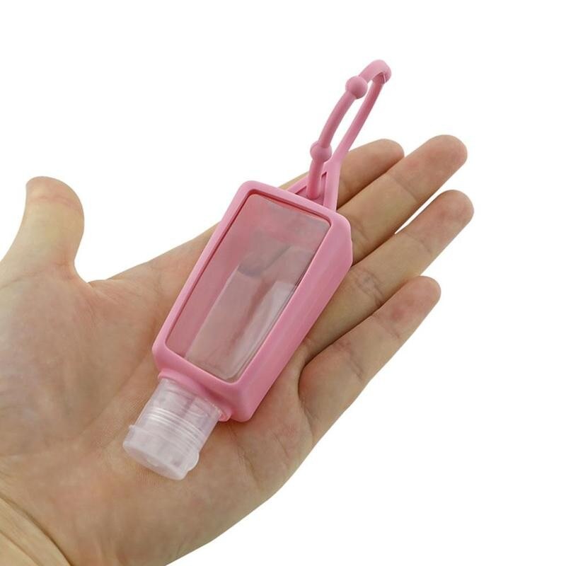 1/3/5 st mini sanitizer gel hållare flaska gel hänga väska hand sanitizer flaska resor påfyllningsbar flaska mini sanitizer gel hållare