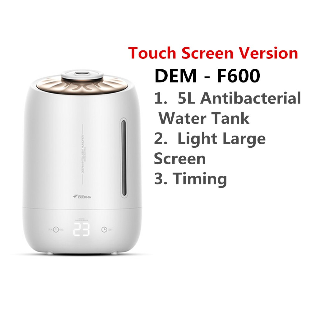 Xiaomi Deerma Luftbefeuchter Aroma Diffusor Öl Ultraschall Nebel 5l Ruhig Aroma Nebel Maker Led Touch Screen Home Wasser Diffusor: Touch / with UK adapter