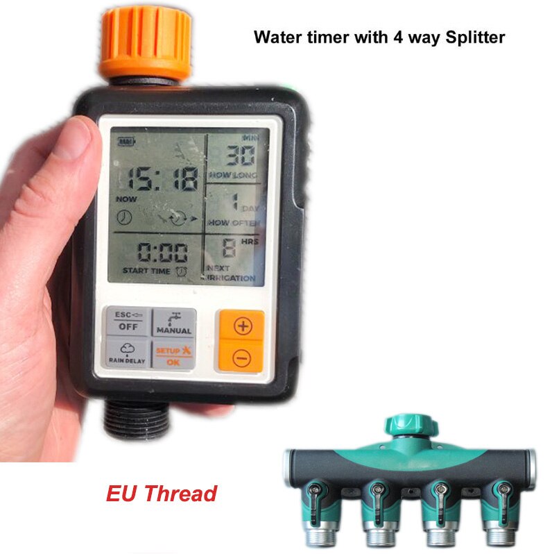 Automatisk lcd-skærm elektronisk vand timer sprinkler controller udendørs have timer automatisk vanding enhed vanding værktøj: 8