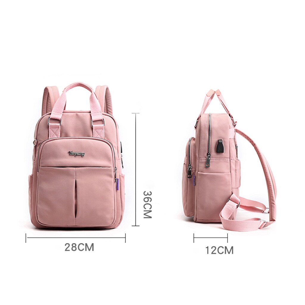 Vrouwen Laptop Rugzak Tas Usb Jack Reizen Outdoor Wandelen Winkelen Rugzak Effen Kleur Lichtgewicht Vrouwen Rugzak # G30