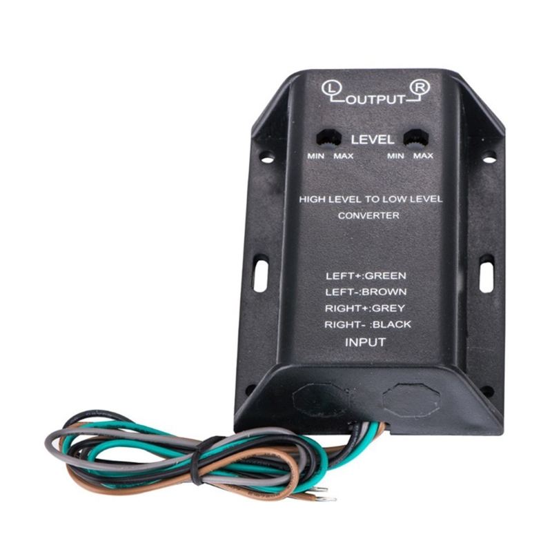 Cable convertidor de nivel de altavoz de línea alta a baja estéreo para coche, adaptador convertidor de altavoz RCA de Audio para coche, cable adaptador de Audio de graves