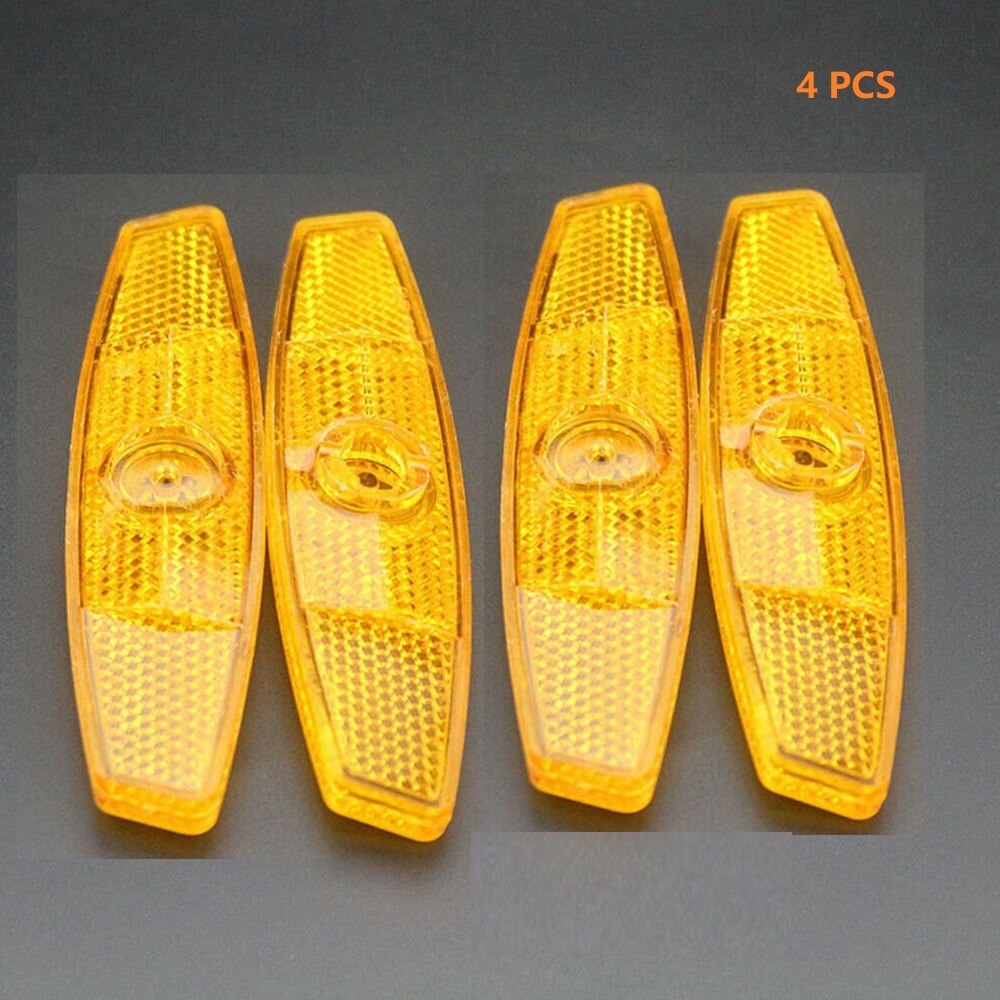 4 Stuks Geel Mountainbike Spaken Reflecterende Strips Fiets Reflectoren Fiets Waarschuwing Verlichting Wiel Lichten Spoke Lights: Gold