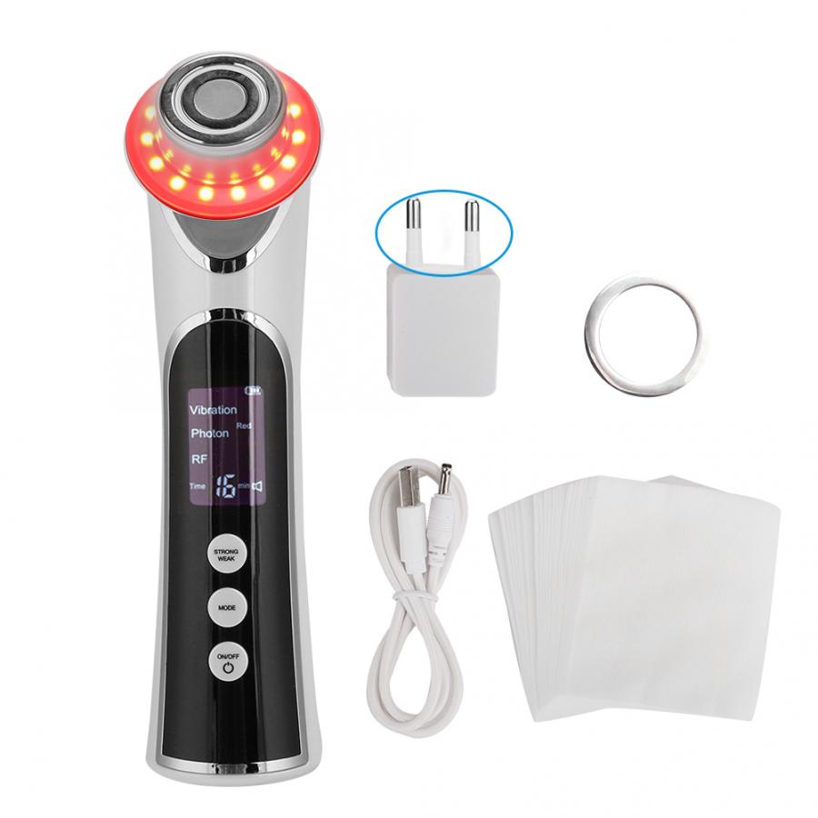 Phototherapy RF Skin Rejuvenation Face Import Export Beauty Machine Instrument (White): EU Plug