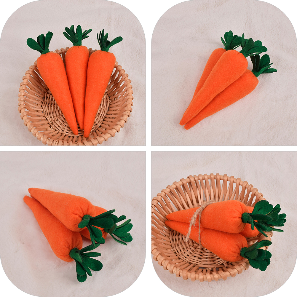 3Pcs Easter Carrot Decorations Artificial Carrot Decoration Chic Festival Decors