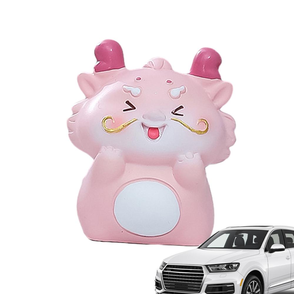 Small Dragon Statue Resin Statue Chinese Dragon Desktop Figurines Miniature Ornament Exquisite Dragon Year Figurines Home: Pink