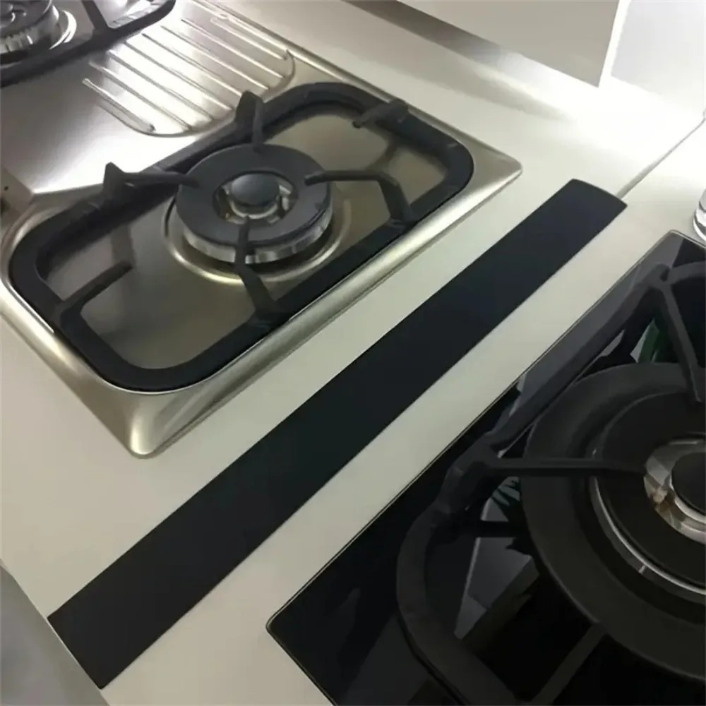 Striscia per spazi vuoti in silicone, striscia sigillante per fornelli a gas da cucina, striscia antimacchia antiolio da cucina, striscia per inserti sigillanti in silicone