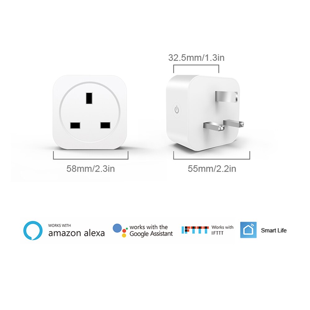 Wireless Smart Plug WiFi Sockets EU 16A Power Socket Remote Control Smart Timing Switch For Google Assistant /Alexa/Echo/ IFTTT