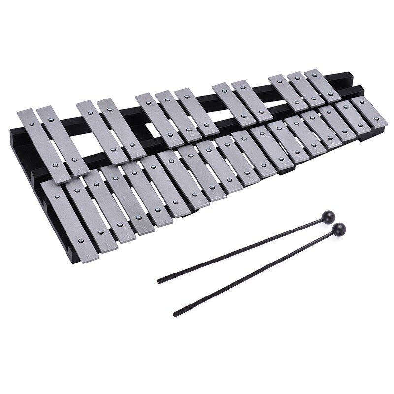 Foldable 15/25/30/32 Note Glockenspiel Xylophone Wooden Frame Aluminum Bars Educational Percussion Musical Instrument & Bag