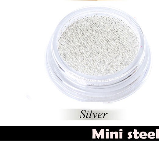 1Box Steel Balls Mini Metal Beads 6 Size s 1 Box Steel ball bead, 3D metal micro beads / no hole beads/ ball beads/ nail JK7676: Silver 0.8mm