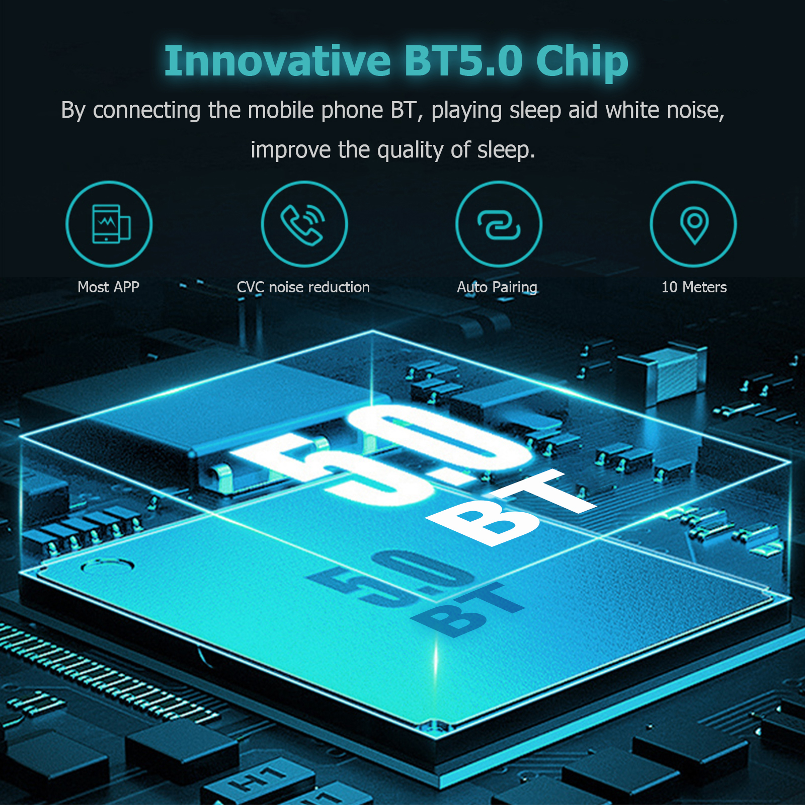 XSLEEP BT5.0 Pillow Speaker Bone Conduction with High Stereo Ultra Thin Wireless Pillow Music Player Soundbar for Home Travel