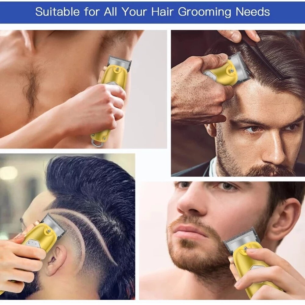 Original Full Metal Barber Shop Set Hair Clipper Men Electric Beard Hair Trimmer Rechargeable Haircut Machine