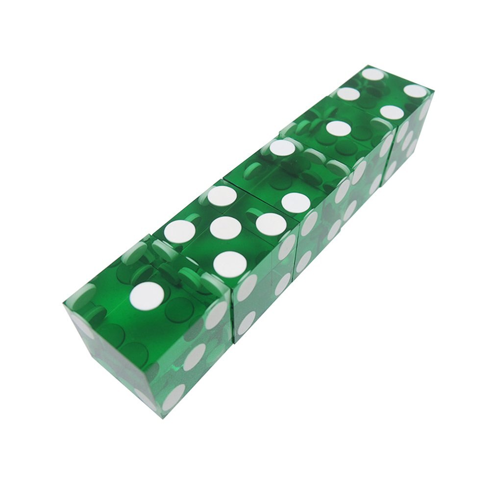 Dados de Casino de 19mm de grado superior, con los bordes y números de serie translúcidos, D6 dados reales, 5 uds.: 5