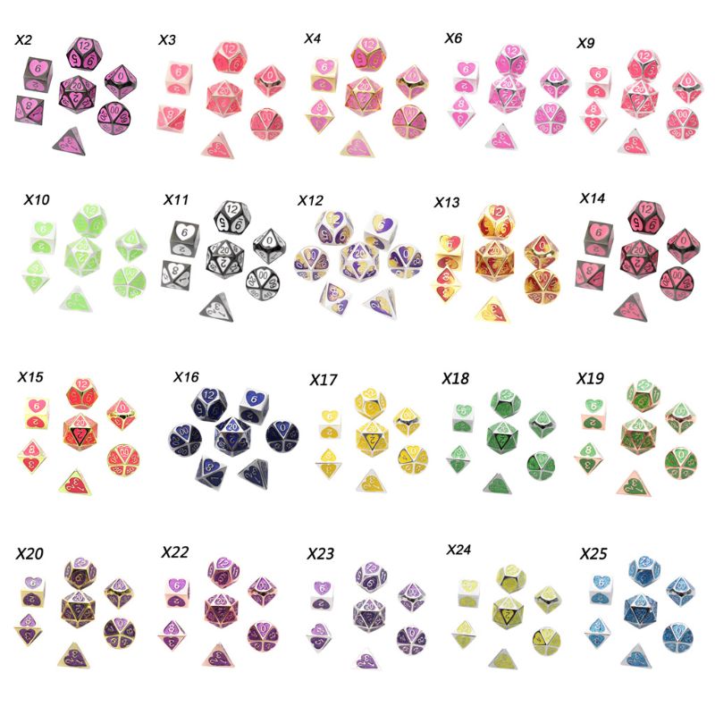 Metal Dice Set Dnd Board Game 7 Pcs Polyhedrale Dobbelstenen Voor Rpg Rol Playing Game Y98F