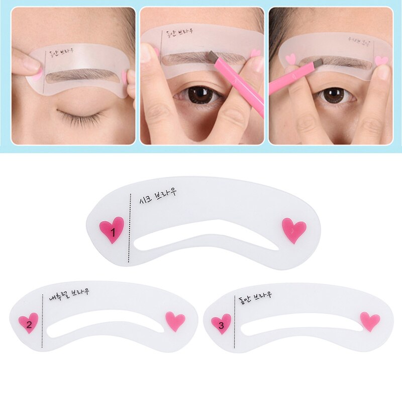 3 stijlen/set Wenkbrauw Stencils Tekening Gguide Card Professionele Wenkbrauw Template DIY Makeup Wenkbrauw Beauty Tools voor Vrouwen Wenkbrauw