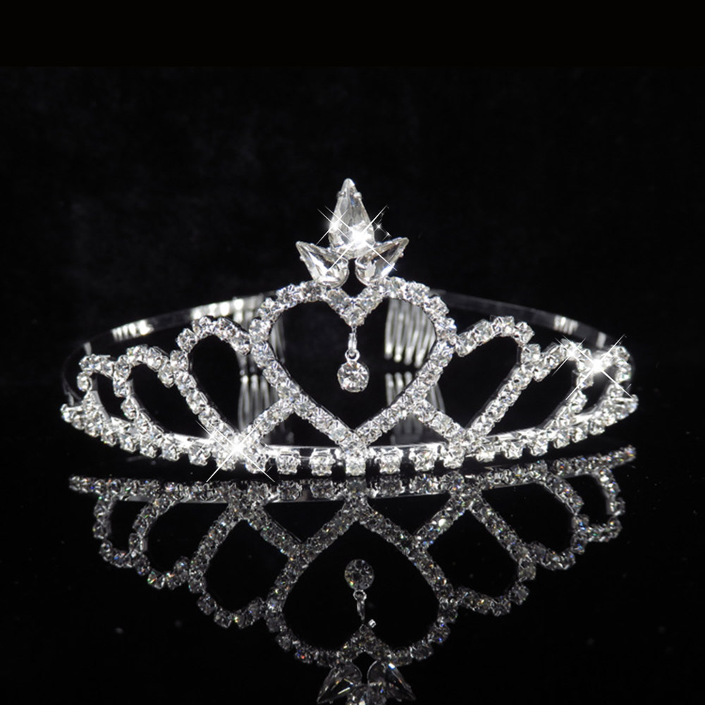 AINAMEISI Bridal Tiaras and Crowns Tassel Rhinestone Big Pageant Crown Women Wedding Headbands Hair Jewelry: 10