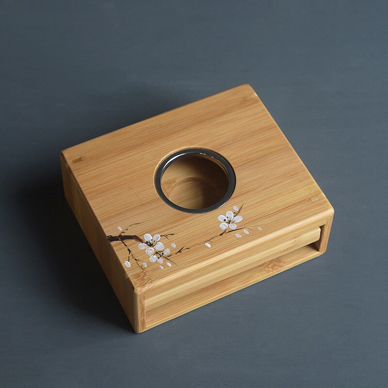 TANGPIN natuurlijke bamboe thee fire kachel handgeschilderd plum blossom koffie thee kandelaars theeceremonie sets: Style B
