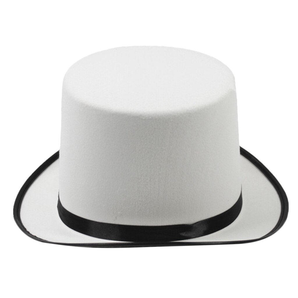 White Magician Top Hat Party Caps Men Womens Fancy Dress Costume Accessory