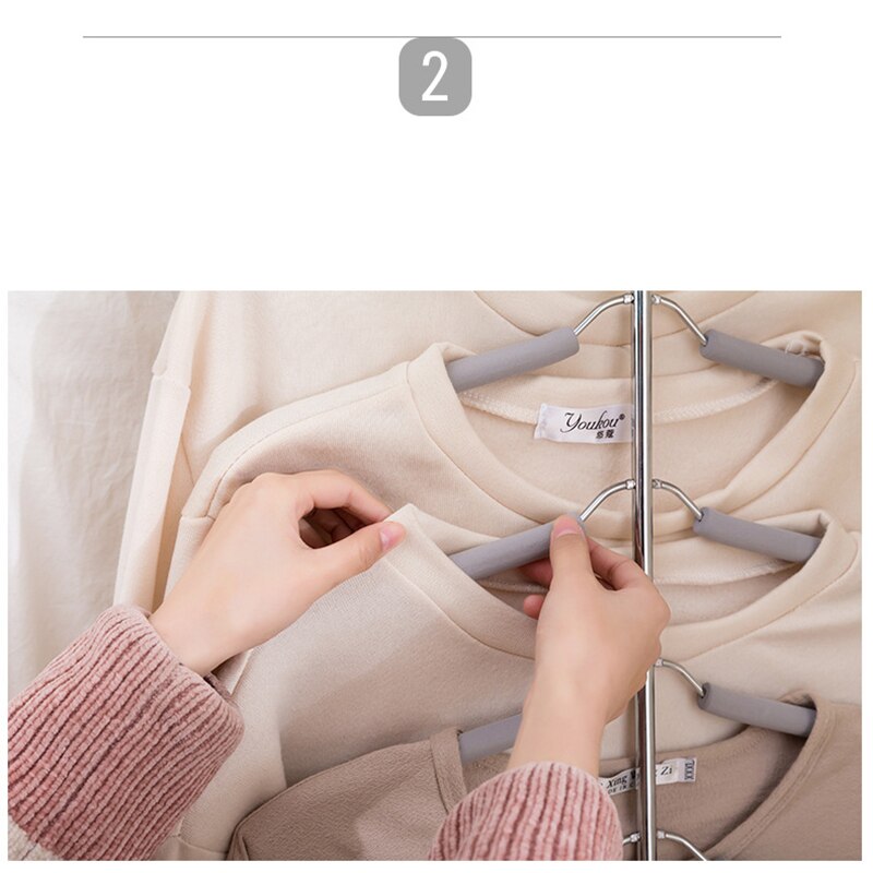 5 Multi Layer Clothes Hanger Multi-Function Hanging Storage Holder Non-Slip Clothes Rack for Coat Shirt Scarf Hanger Organizer