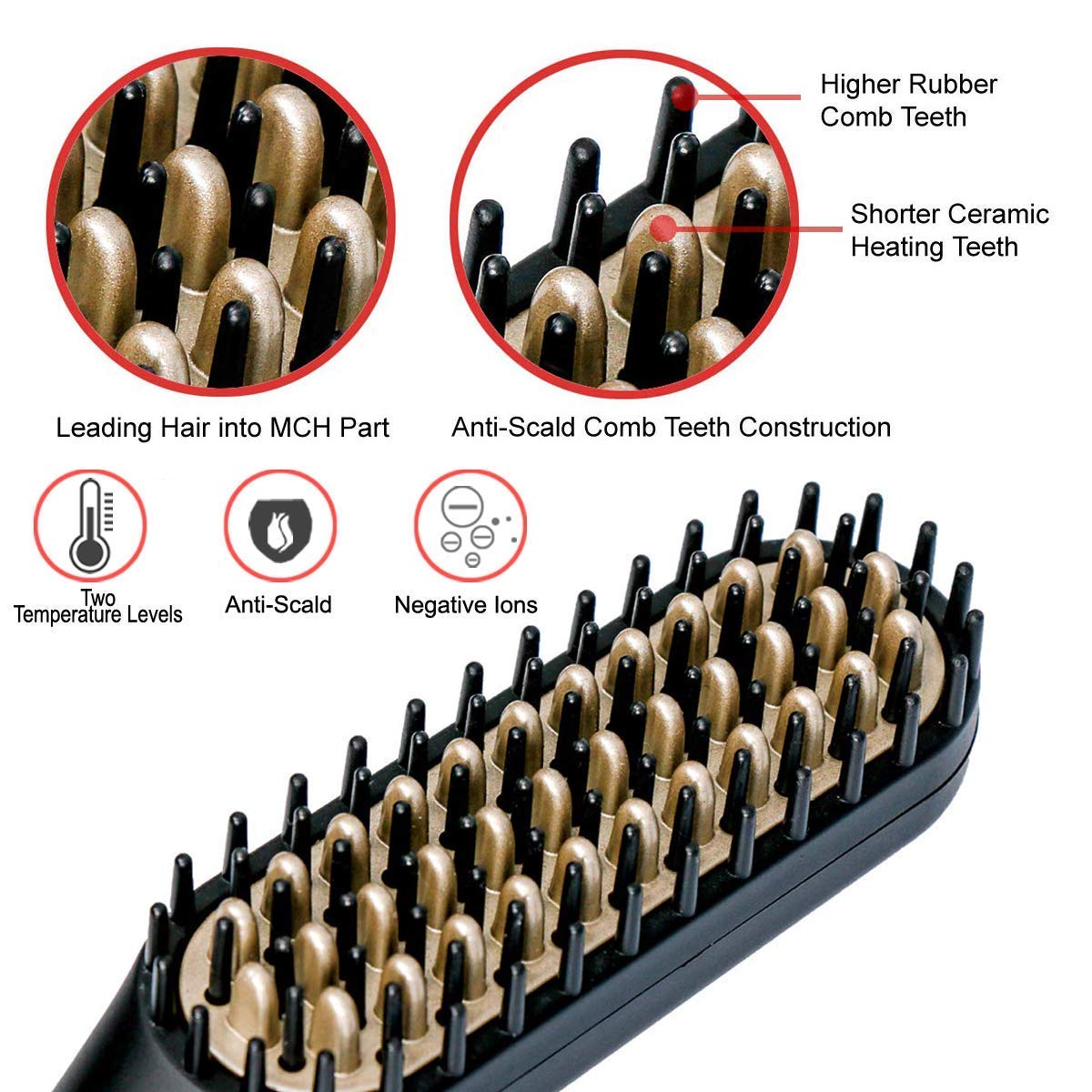 Peigne électrique à défriser pour hommes, brosse à cheveux multifonctionnelle, peigne à lisser la barbe, bigoudi, coiffeur rapide