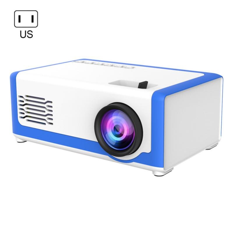 Mini Projector 320*240 Pixels Supports 1080P HDMI-compatible USB Mini Beamer Home Media Player Kids US/EU/UK/AU Plug: BLUE US