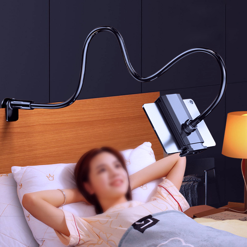 Gooseneck Tablet Holder with Flexible Arm 360 Clip Bed Support for 4 - 11 inches Phone Tablet Bracket for IPad Stand Accessories