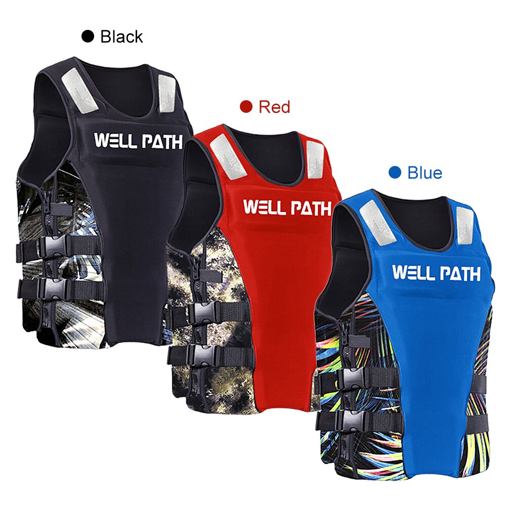 Water Sports Life Jacket Buoyancy Life Saving Safety Vest with Drainage Holes Adults Fishing Boating Kayaking Surfing Swimming