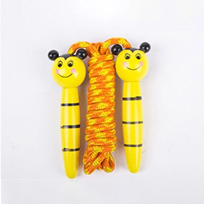 Kids Springtouwen Mooie Cartoon Springtouw Met Houten Handgrepen Gevlochten Wirwar Touw Fitness Sport Springtouwen: bee