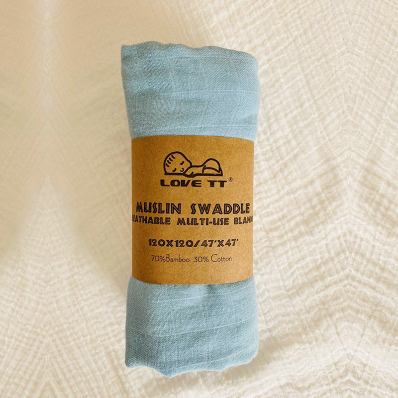 120X120CM Muslin Blanket Cotton Baby Swaddle Soft Newborn Blanket Bath Towel Gauze Quilt Infant Wrap Sleepsack Stroller Cover: 14