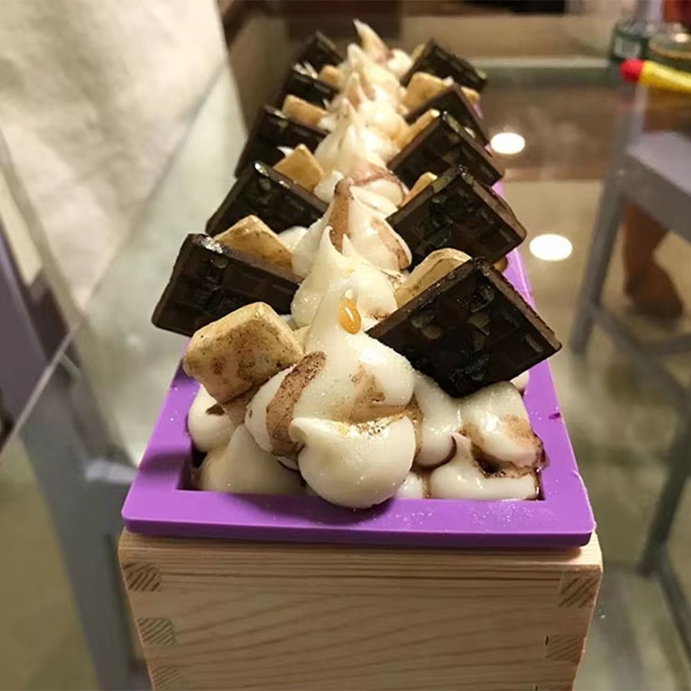 1200ml Silicone Soap Mold Wooden Box Reusable Rectangle Soap Mold Rectangular Shape Flexible Silicone Soap Making Mold