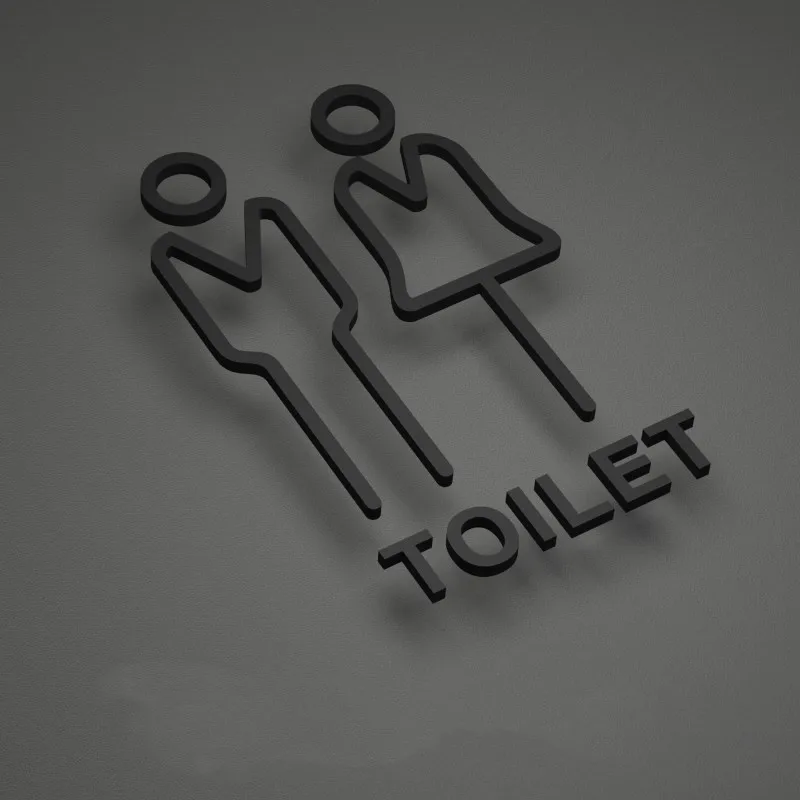 Restroom Signage Hotel Room Home Sign WC Public Restroom Signage Acrylic Reminder Sign Bathroom Signage Door Sign