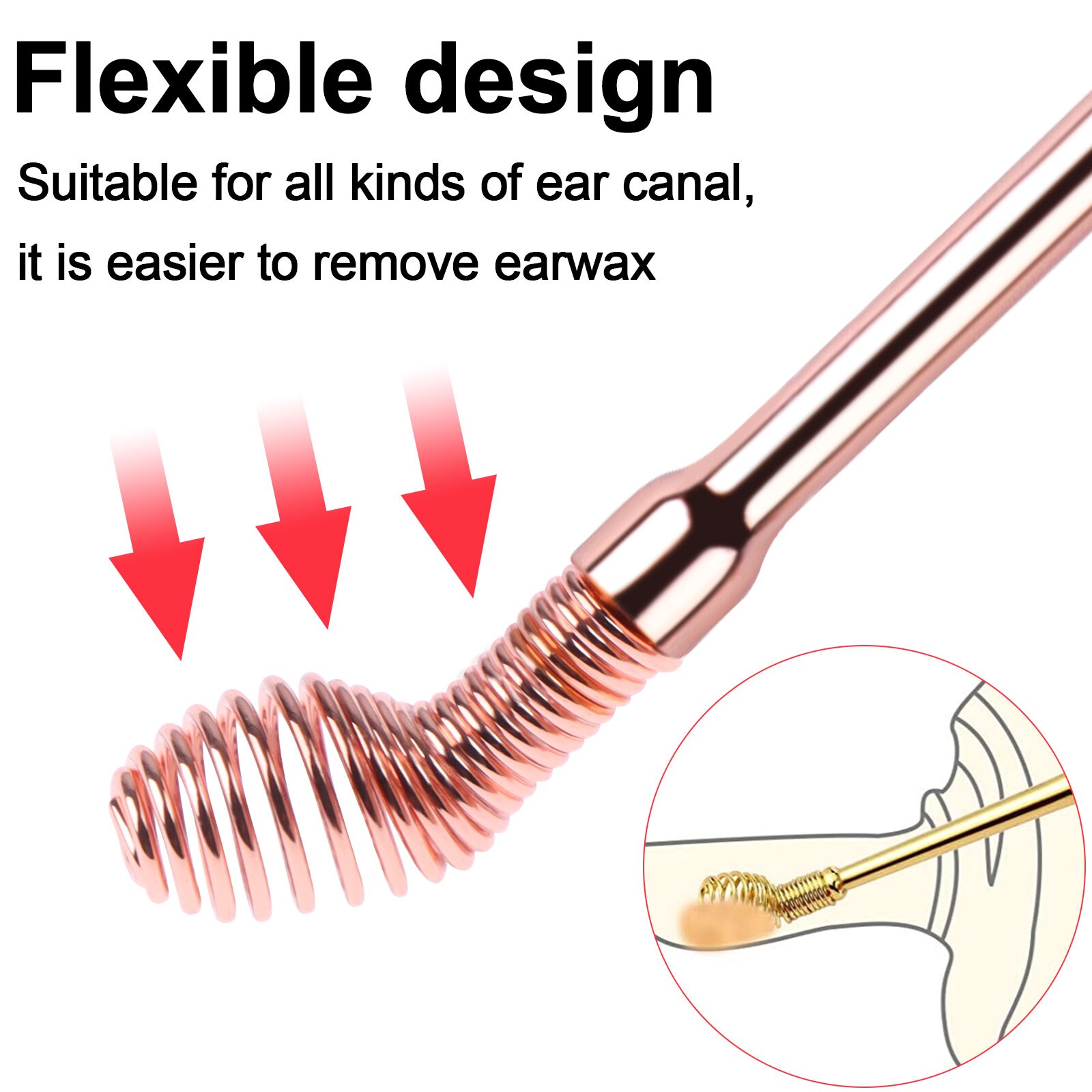 9 Pieces Portable Spiral Ear Remover For Ear Waxing Stainless Steel Spiral Ear Cleaner Ear Cleaning Tool Ear Pick