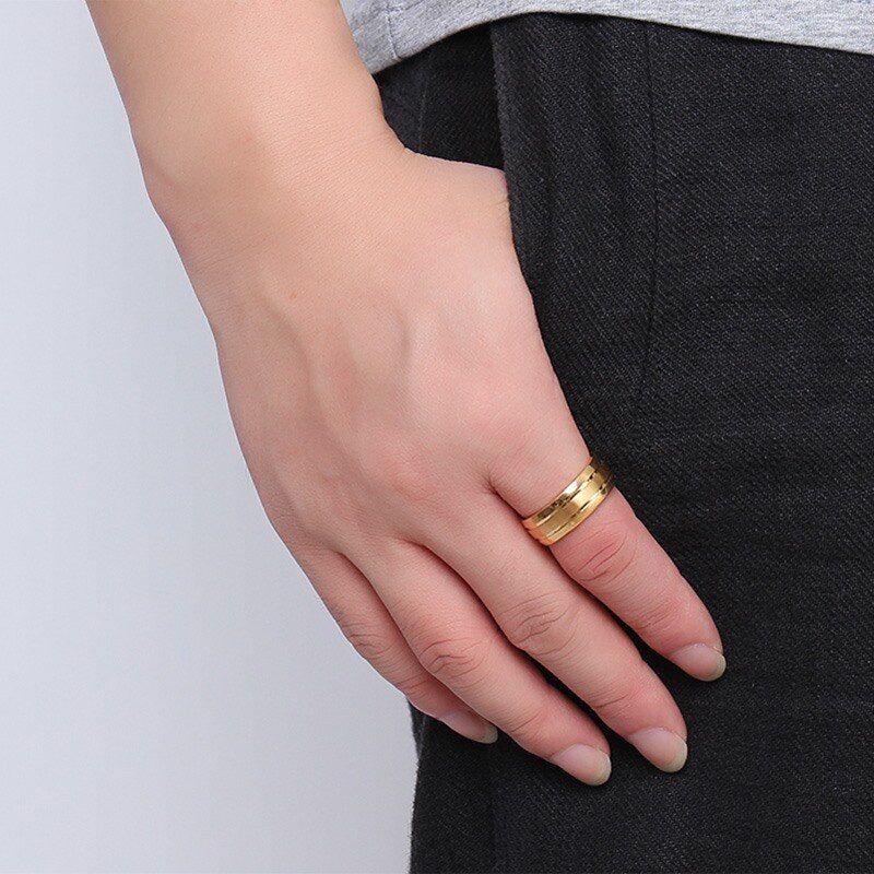 Vnox Pure Titanium Ring Mannen Sieraden 8Mm Zwart Titanium Ring Matte Afwerking Amerikaanse Maat 9 10 11 12