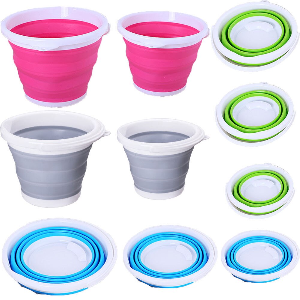 Folding Silicone Collapsible Bucket Camping Wash U... – Vicedeal